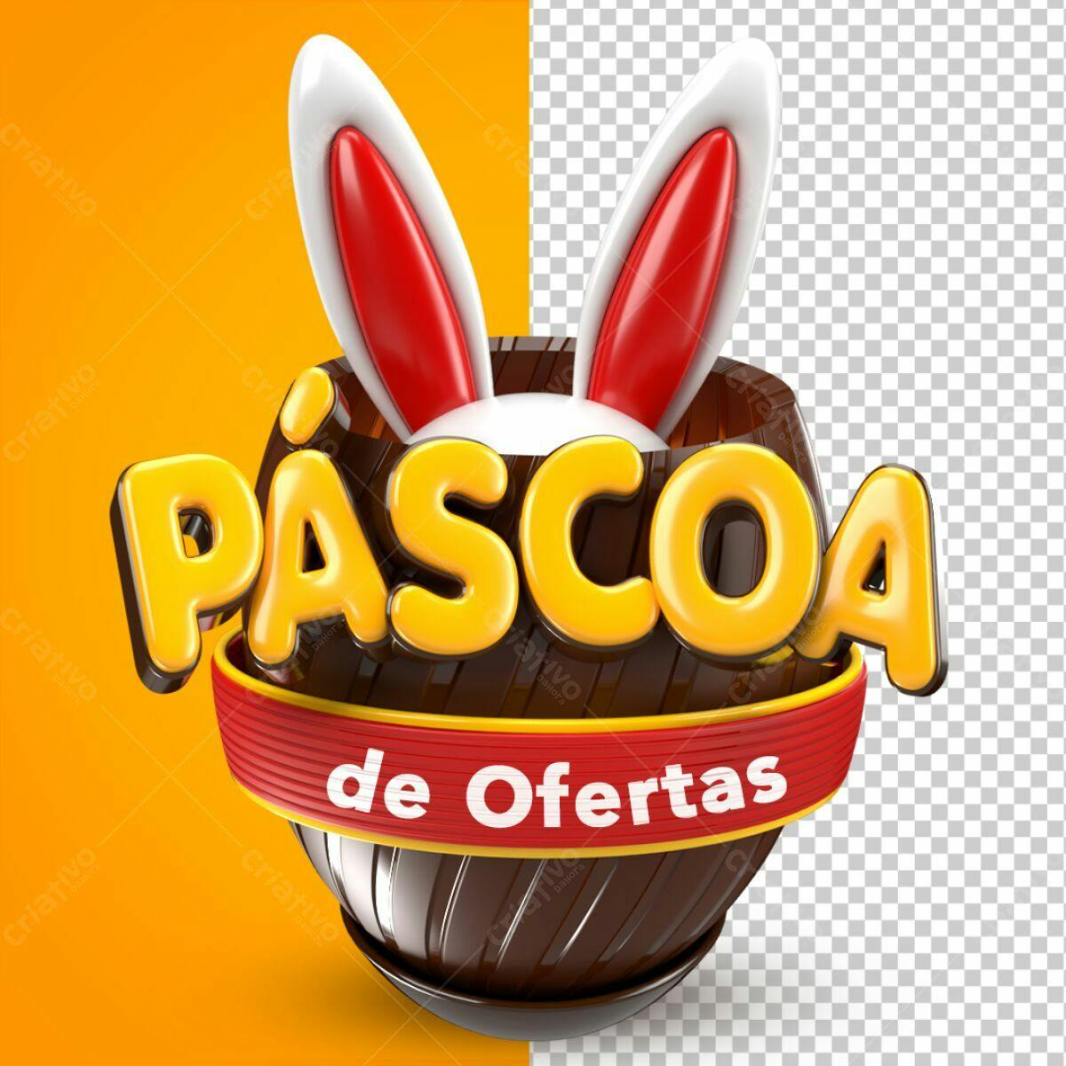 Arte Páscoa de Ofertas PSD Editável
