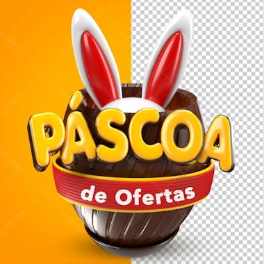 Páscoa de ofertas selo 3d