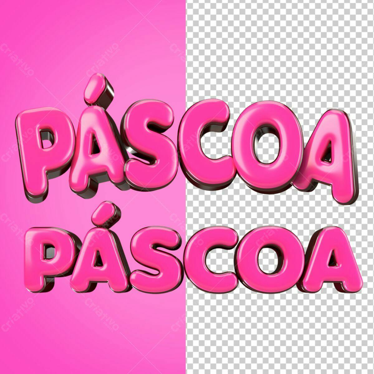 Arte Páscoa em 3D PSD Editável