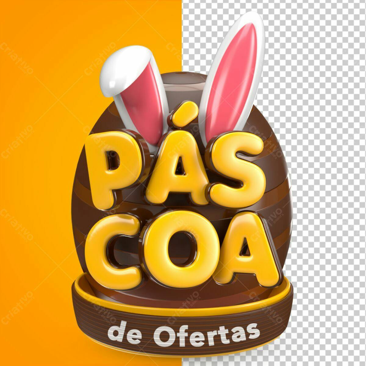 Ovo de Páscoa com Ofertas PSD Editável