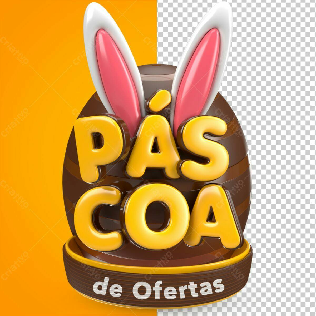 Ovo de Páscoa com Ofertas PSD Editável