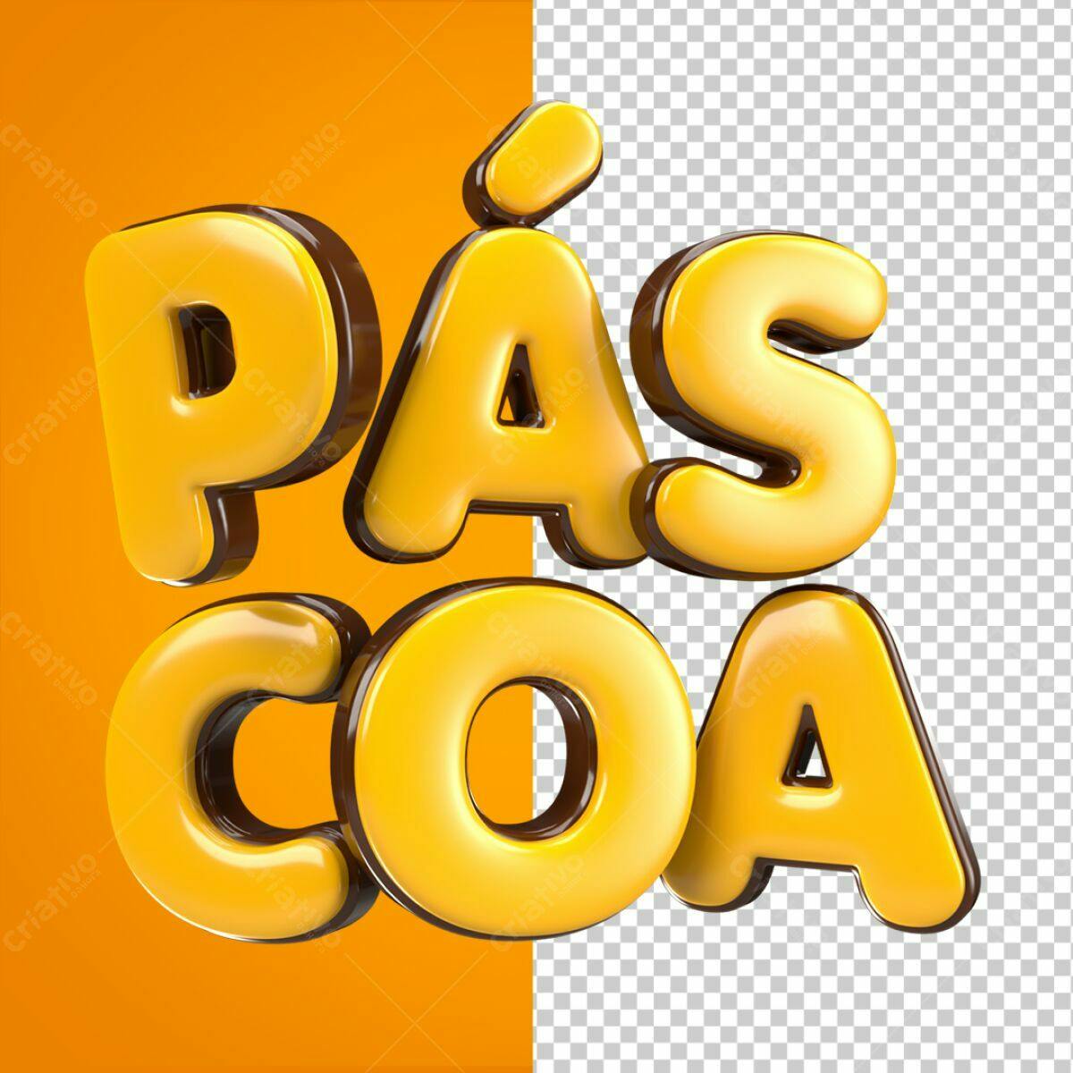 Título para Páscoa PSD Editável