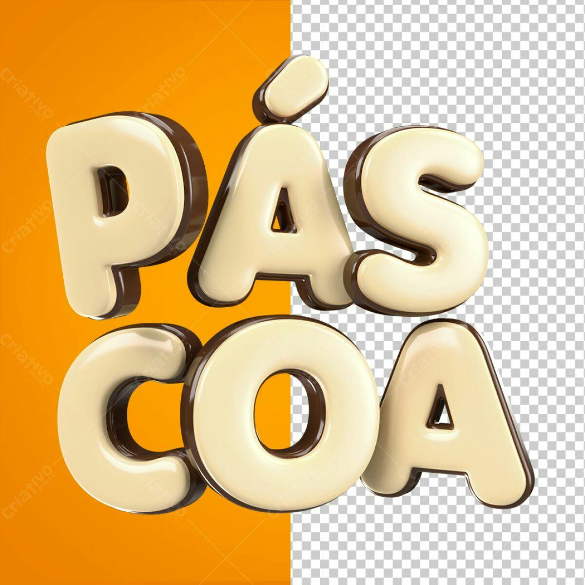 Arte Páscoa PSD Editável