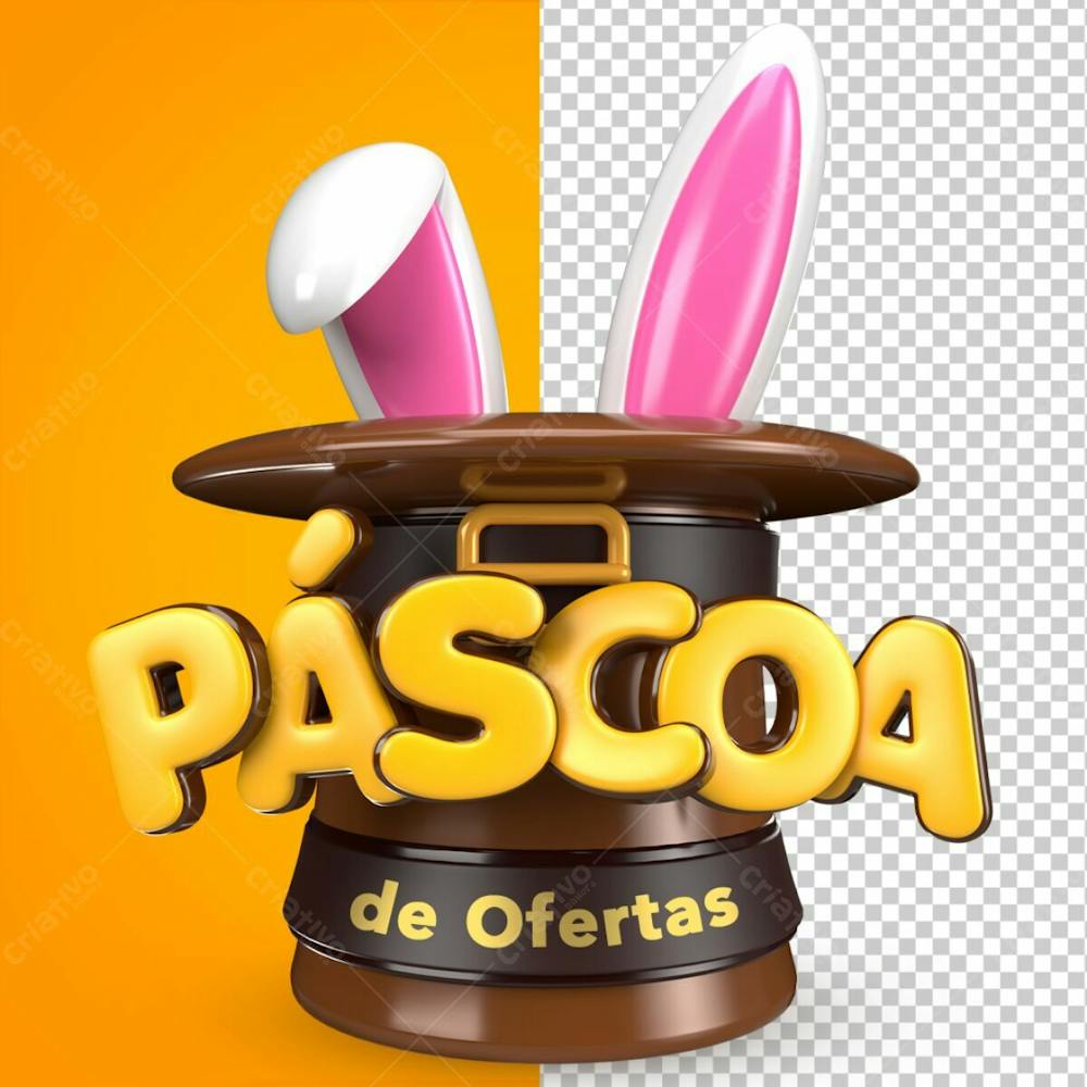 Páscoa De Ofertas Selo 3D