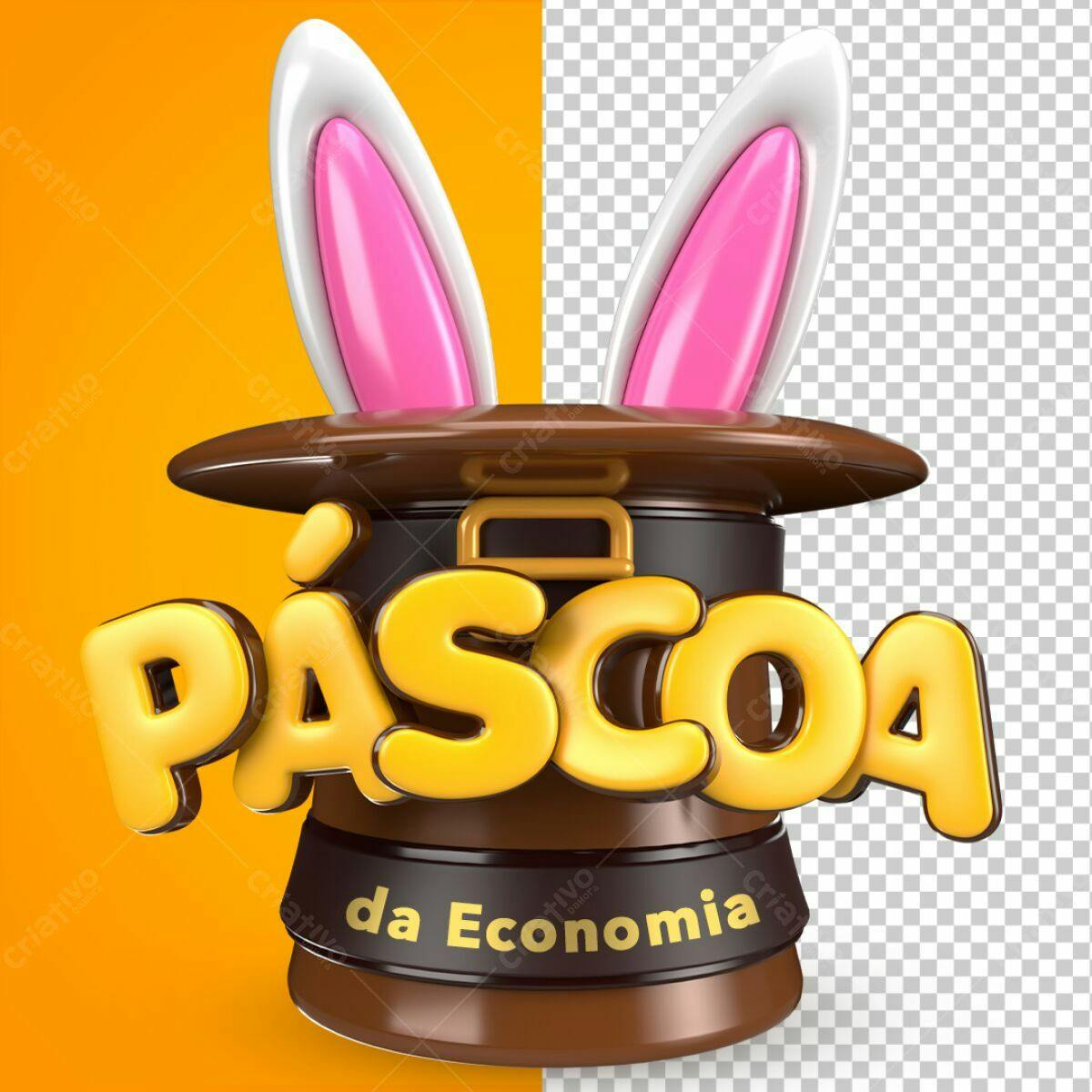 Arte Páscoa da Economia PSD Editável