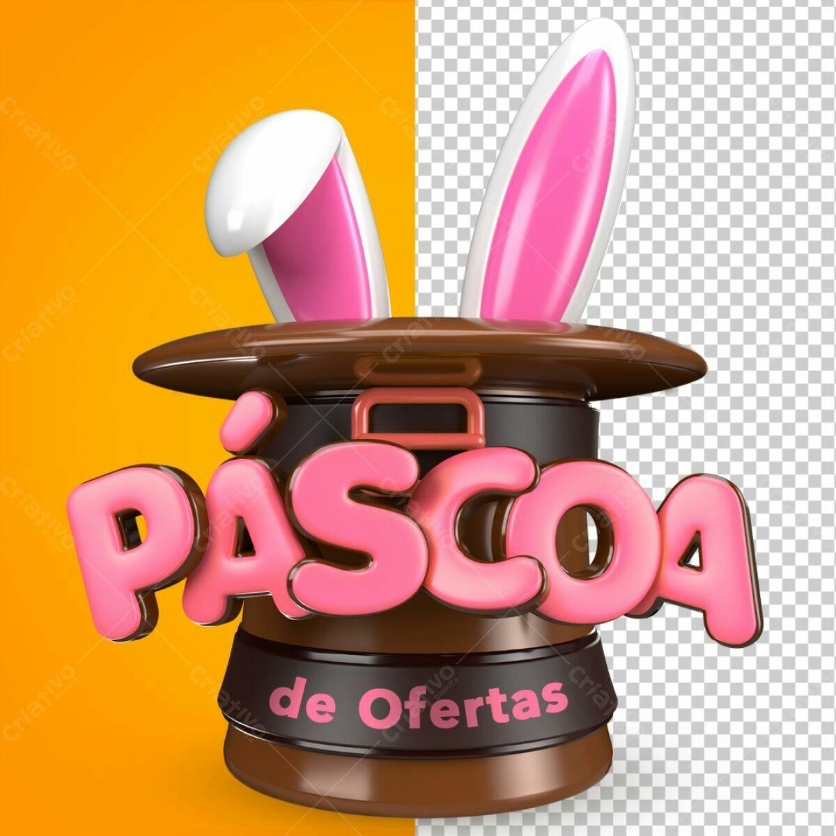 Arte para Páscoa PSD Editável