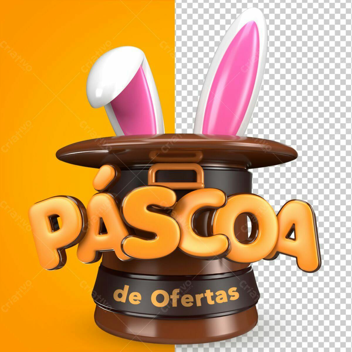 Arte Páscoa de Ofertas PSD Editável