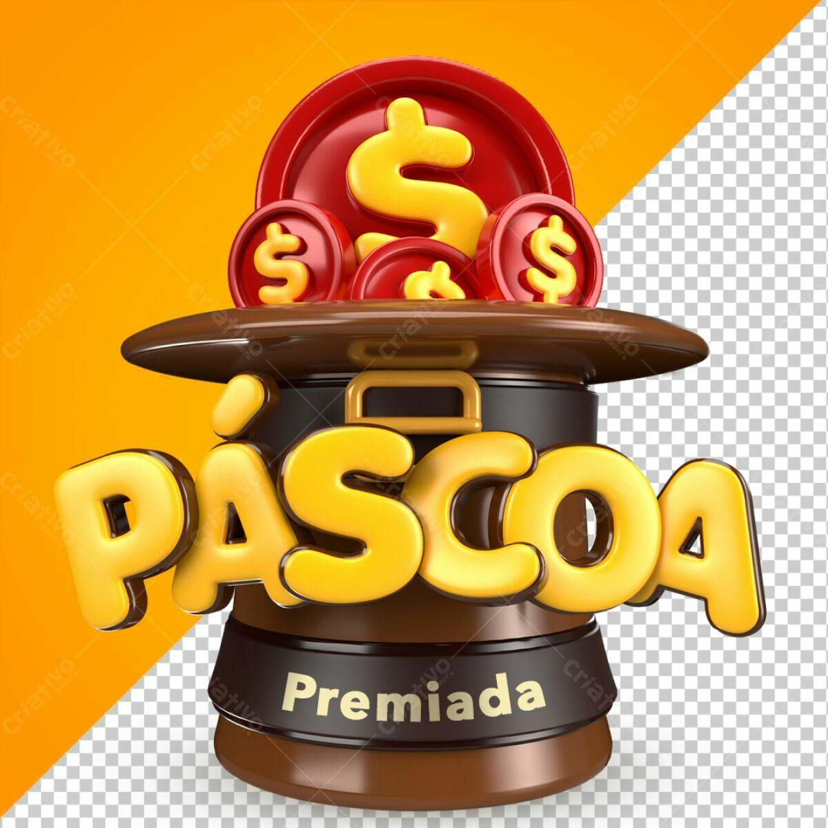 Arte Páscoa Premiada PSD Editável