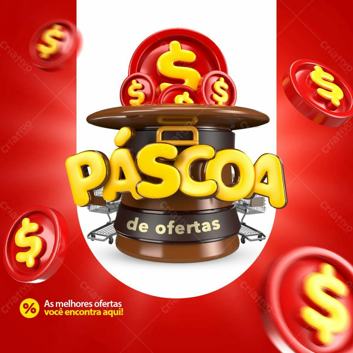 Flyer Páscoa com Ofertas PSD Editável