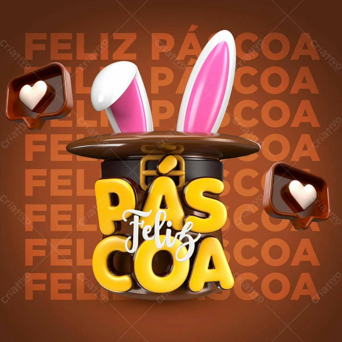 Arte Páscoa para Redes Sociais PSD Editável