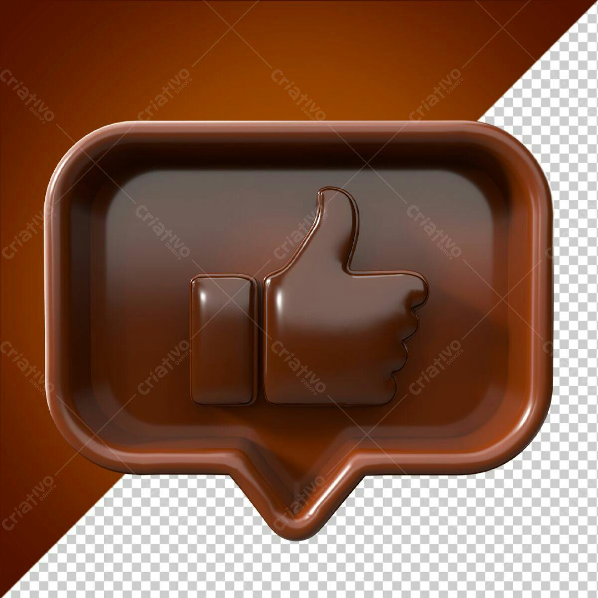 Ícone de Curtida em Chocolate PSD Editável