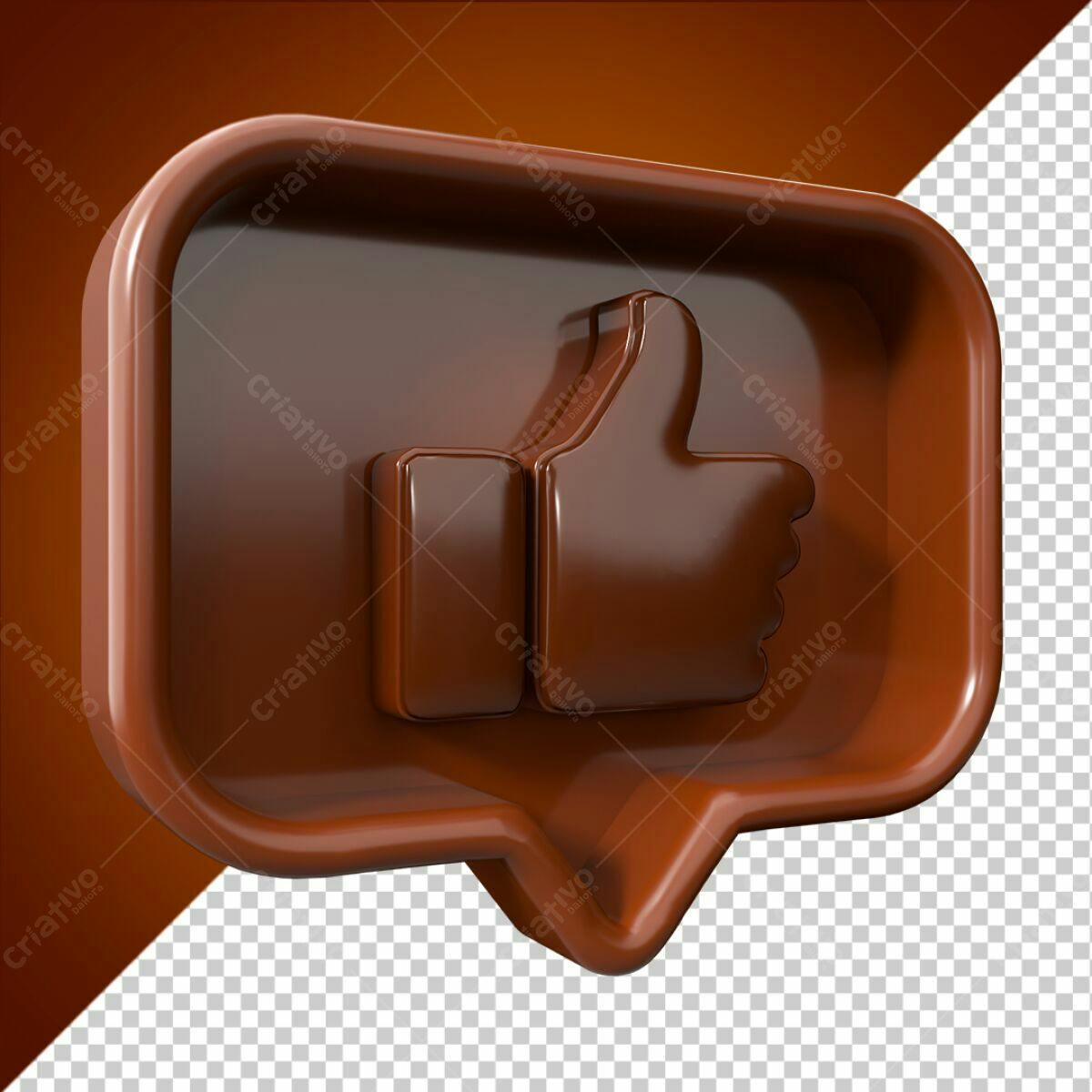 Ícone Curtida em Chocolate PSD Editável