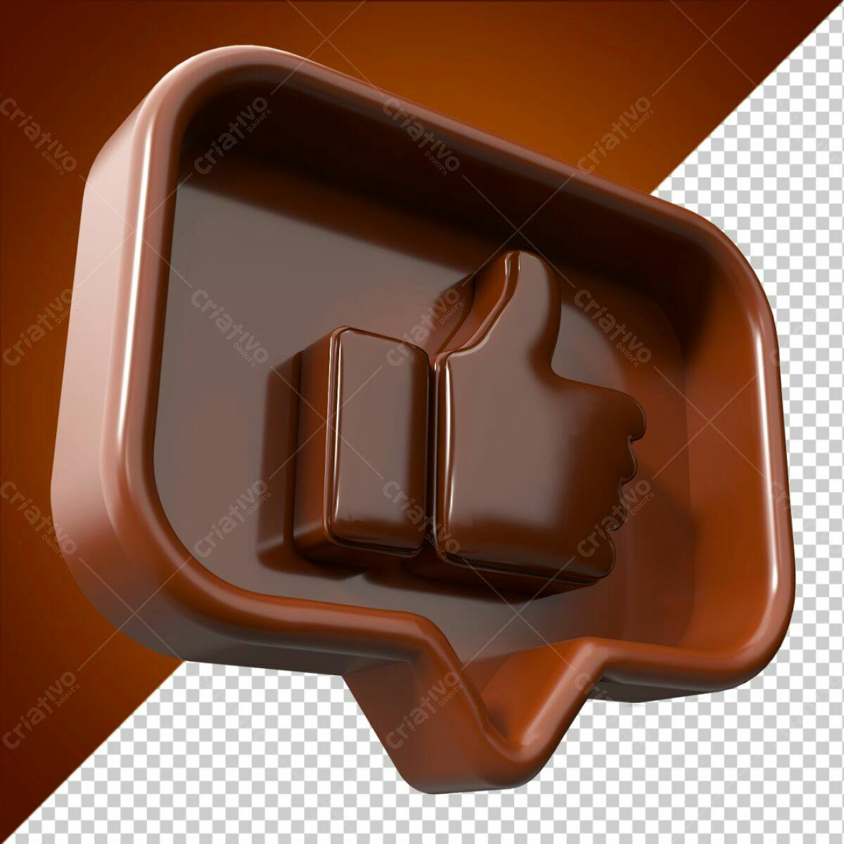 Ícone Curtida em Chocolate PSD Editável