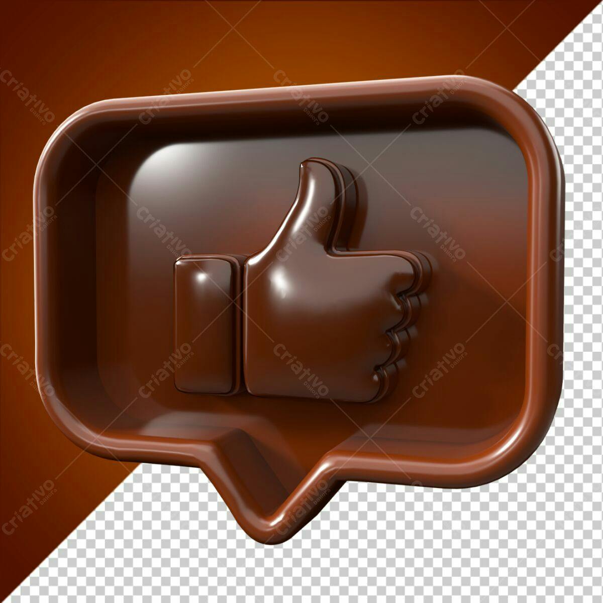 Ícone Curtida em Chocolate PSD Editável