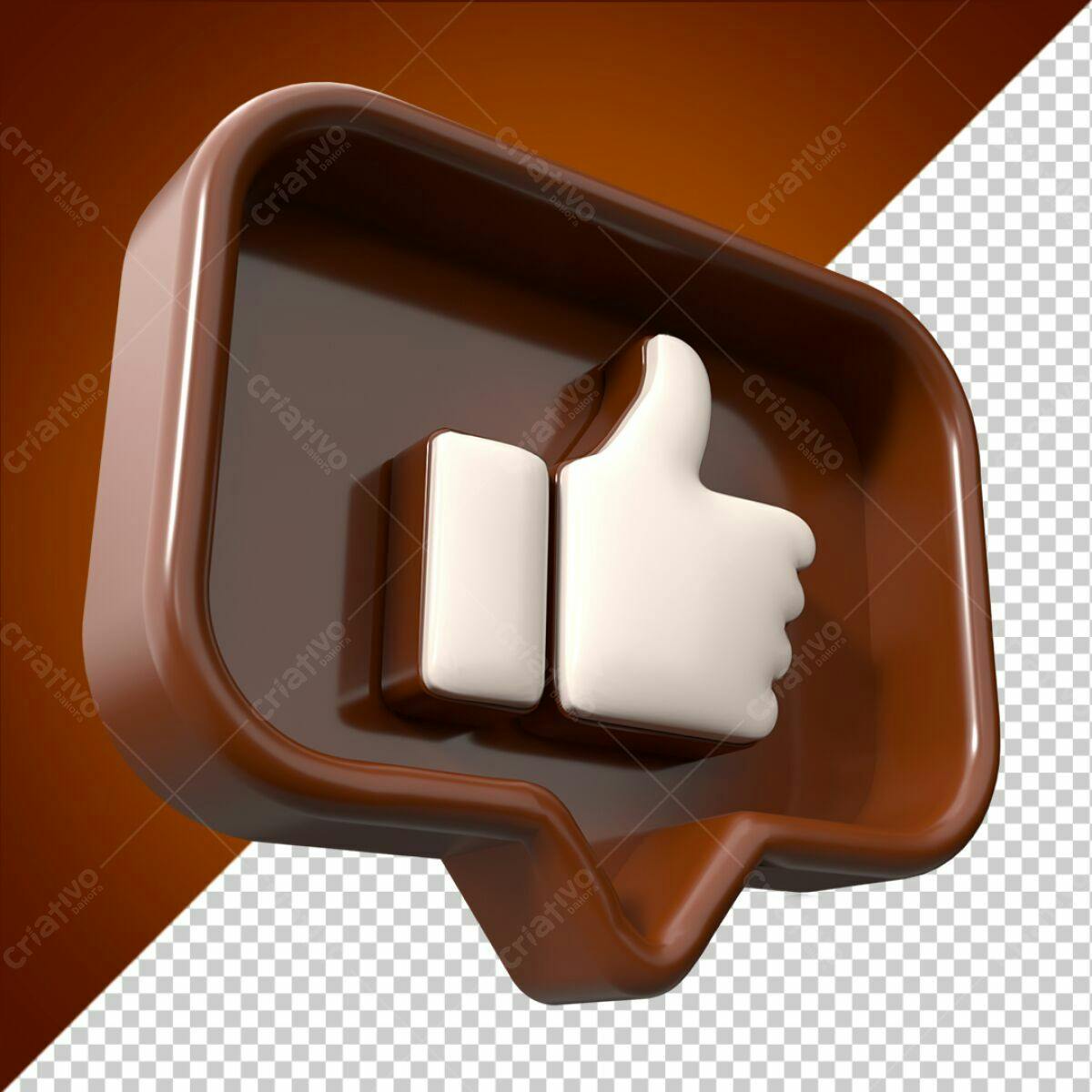 Ícone Curtida em 3D PSD Editável