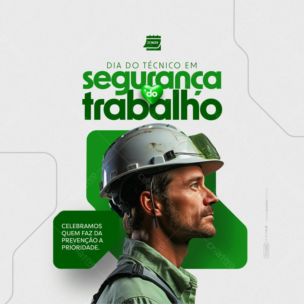 Post para Dia do Técnico em Segurança do Trabalho PSD Editável