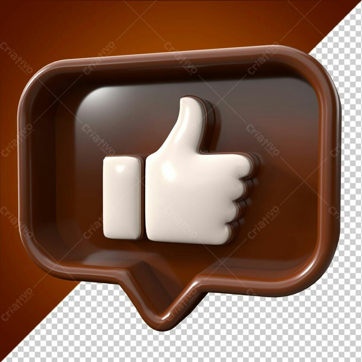 Ícone Curtida em 3D PSD Editável