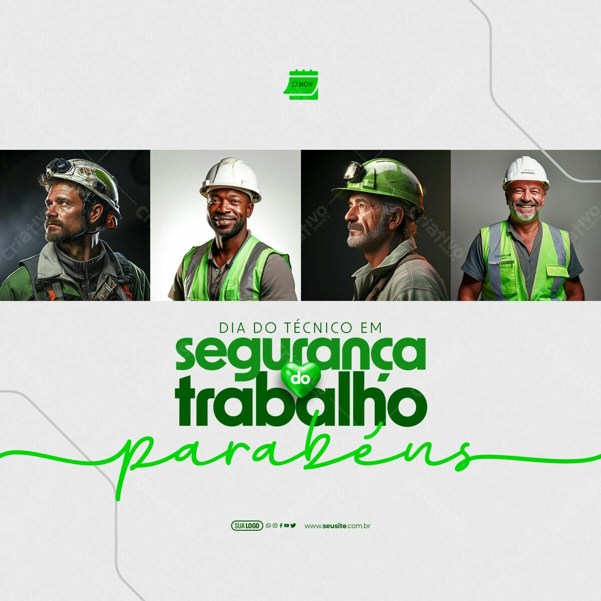 Postagem Dia do Técnico em Segurança do Trabalho PSD Editável