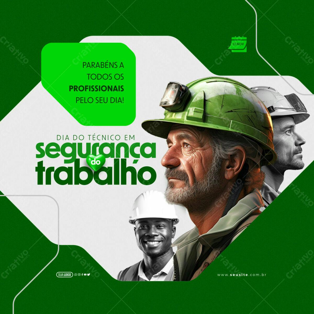 Postagem Dia do Técnico em Segurança do Trabalho PSD Editável