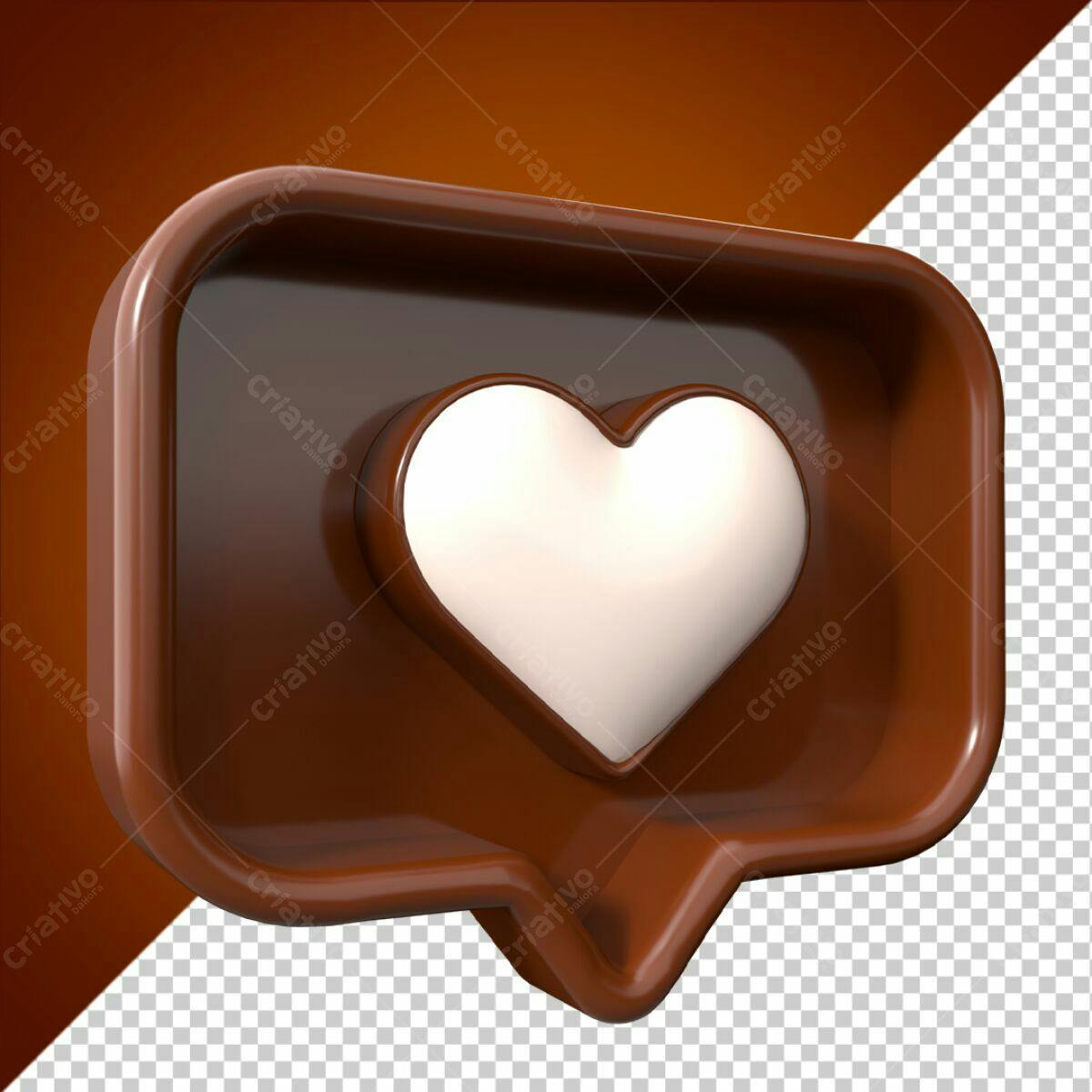 Ícone de Curtida em 3D PSD Editável