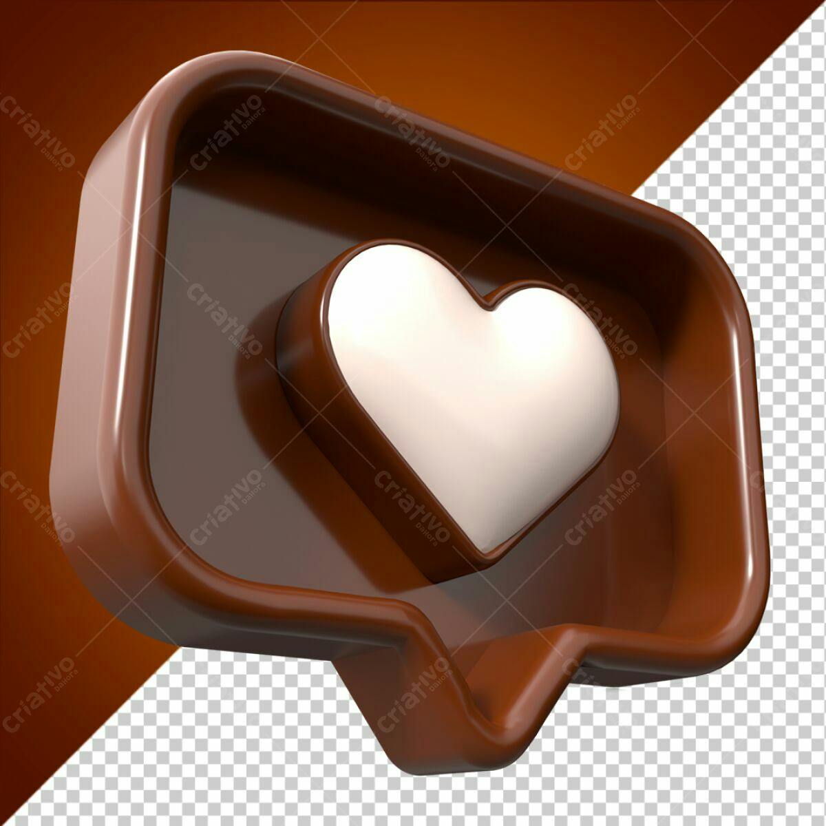 Ícone de Curtida em Chocolate PSD Editável