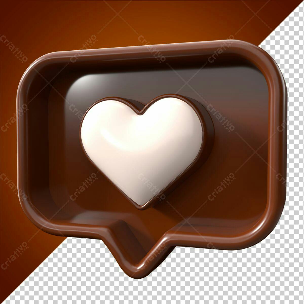 Ícone de Curtida em Chocolate PSD Editável