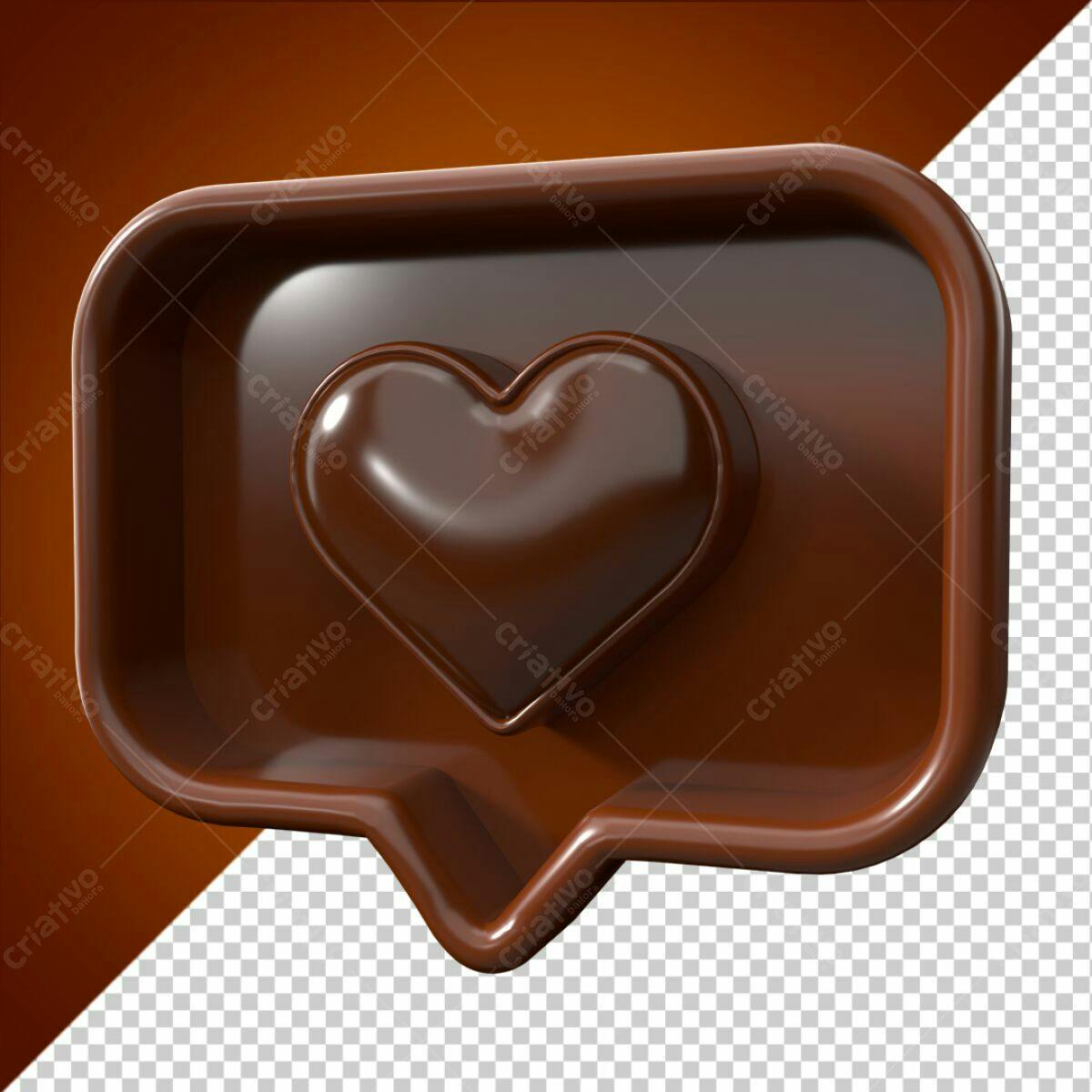 Ícone de Curtida em Chocolate PSD Editável