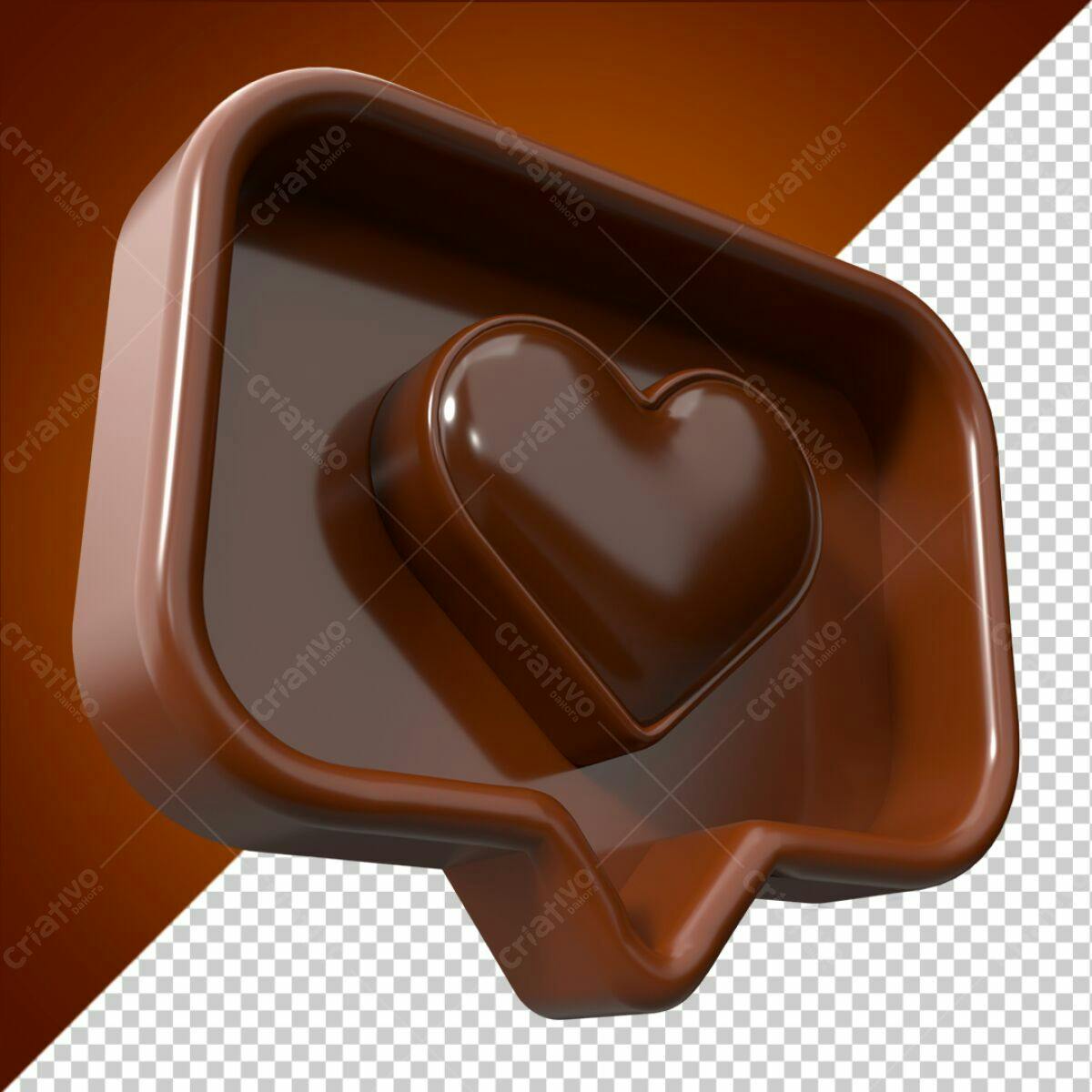 Ícone de Chocolate em Formato de Balão de Mensagem PSD Editável