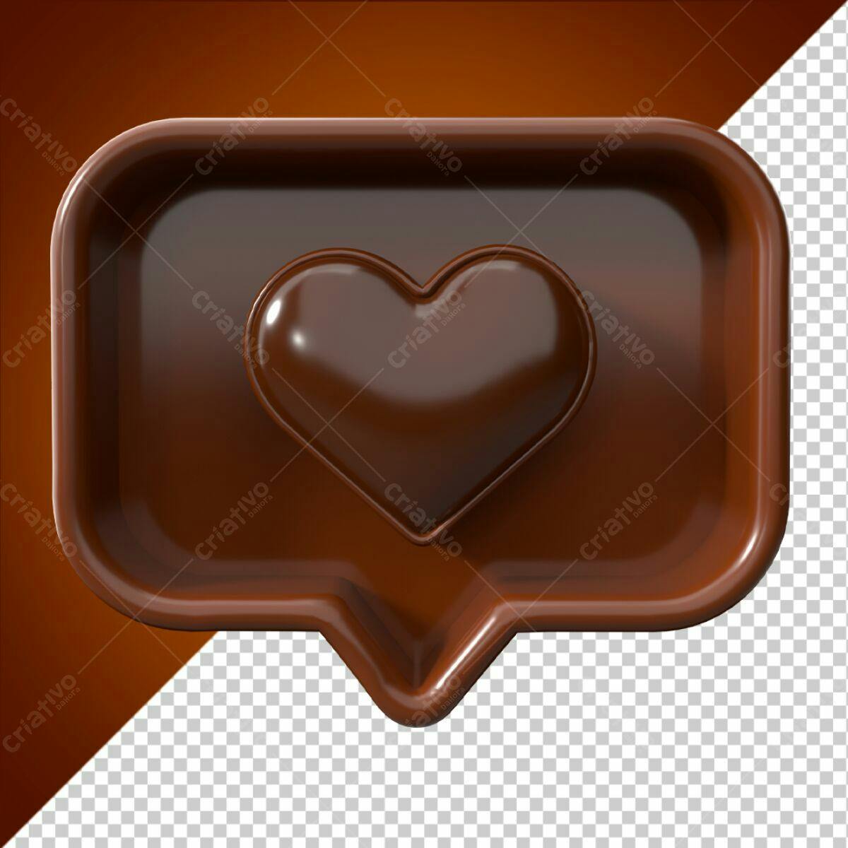 Ícone de Chocolate em Formato de Balão de Conversa PSD Editável