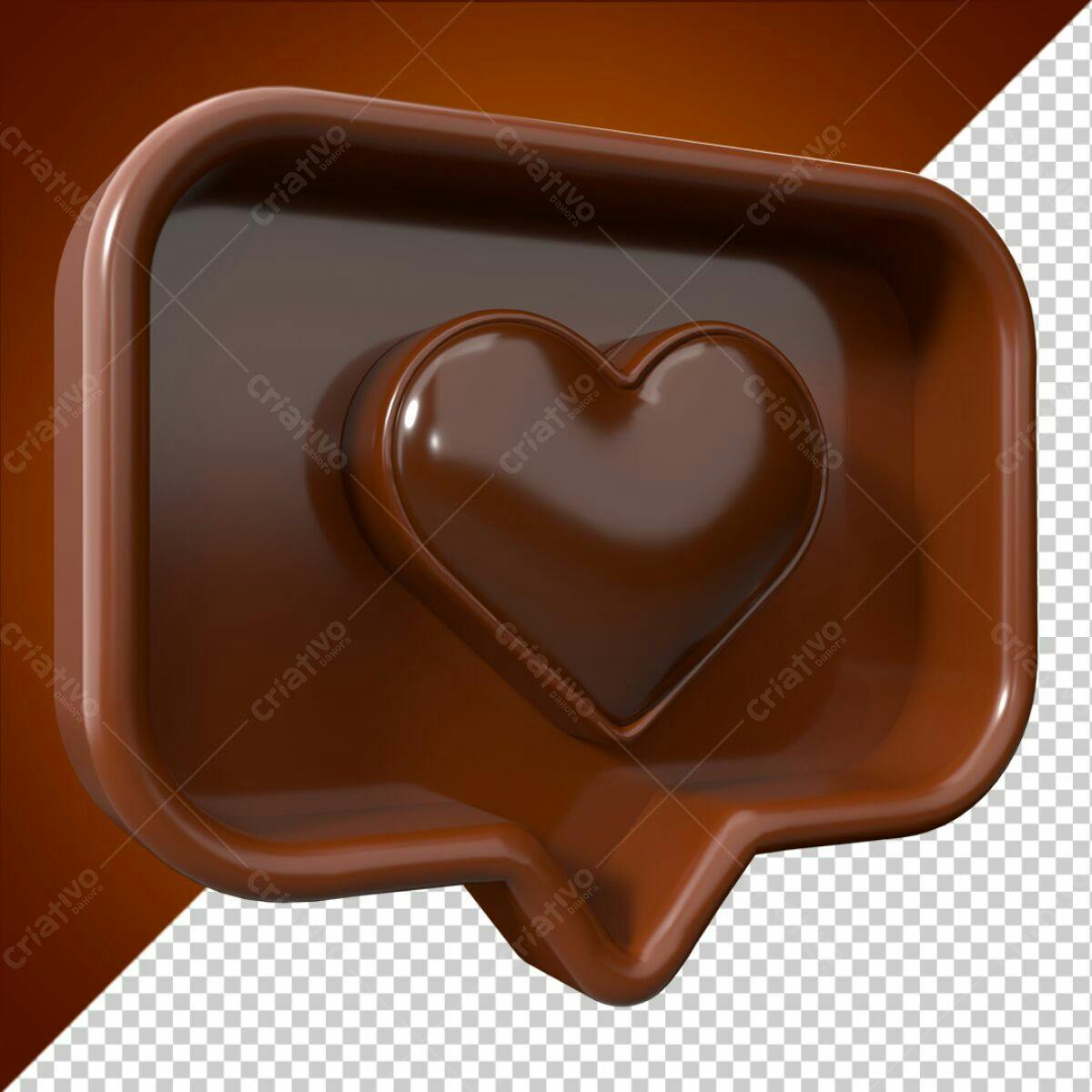 Ícone de Curtida em Chocolate PSD Editável