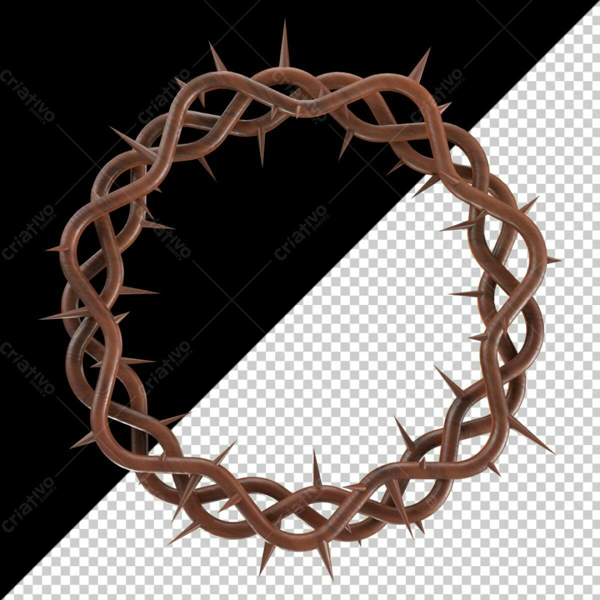 Coroa de Espinhos PSD Editável para Arte Religiosa