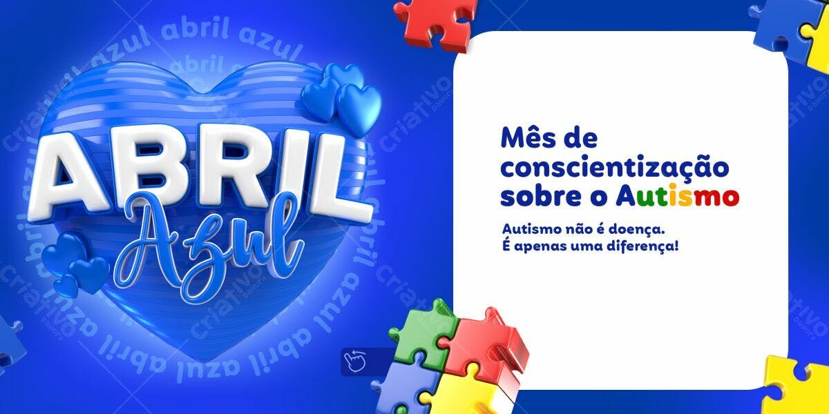 Banner Abril Azul - Conscientização Autismo PSD Editável