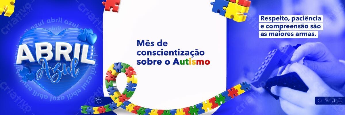 Banner Abril Azul - Conscientização Autismo PSD Editável