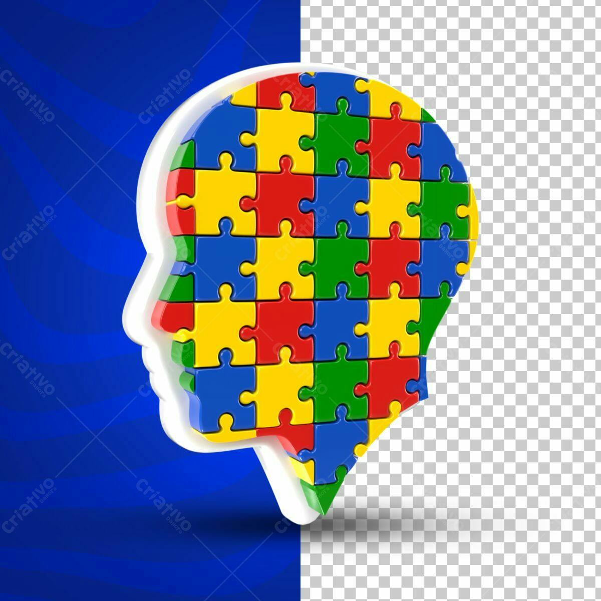 Selo 3D quebra-cabeça colorido infantil