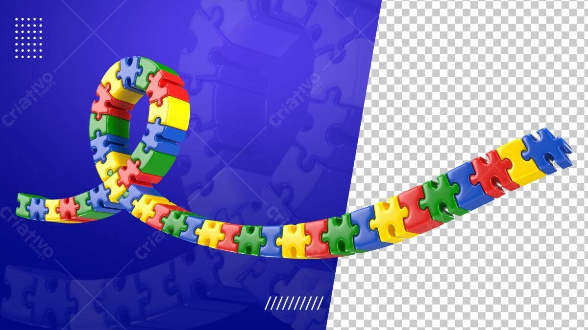 Selo 3D de conexão multicolorido brilhante