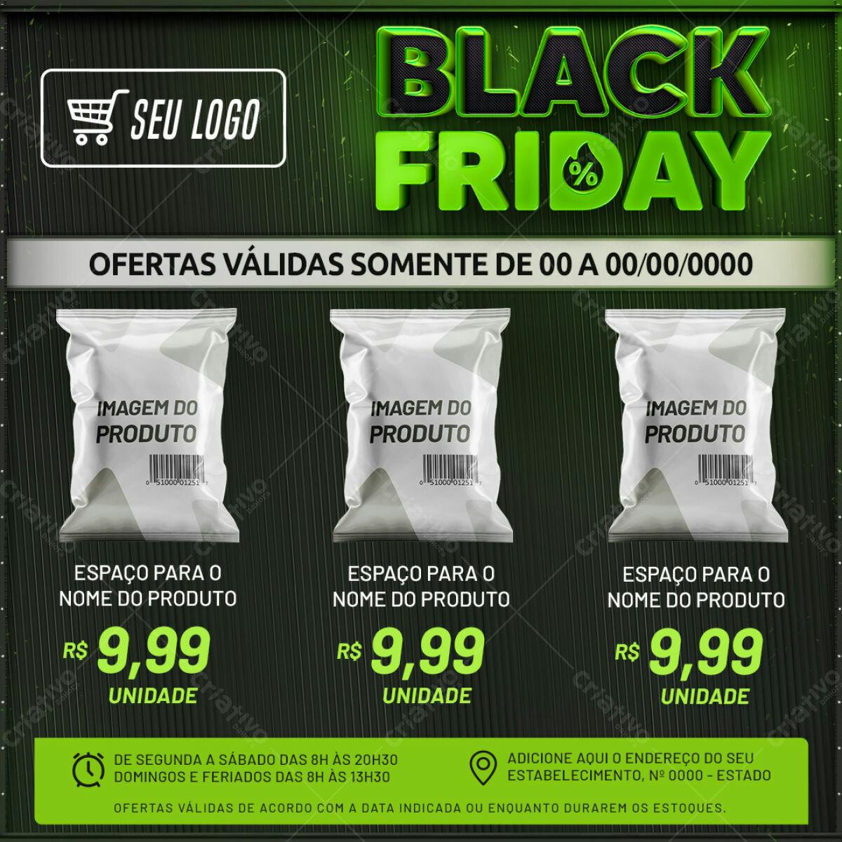 Flyer Black Friday para Promoção de Produtos PSD Editável