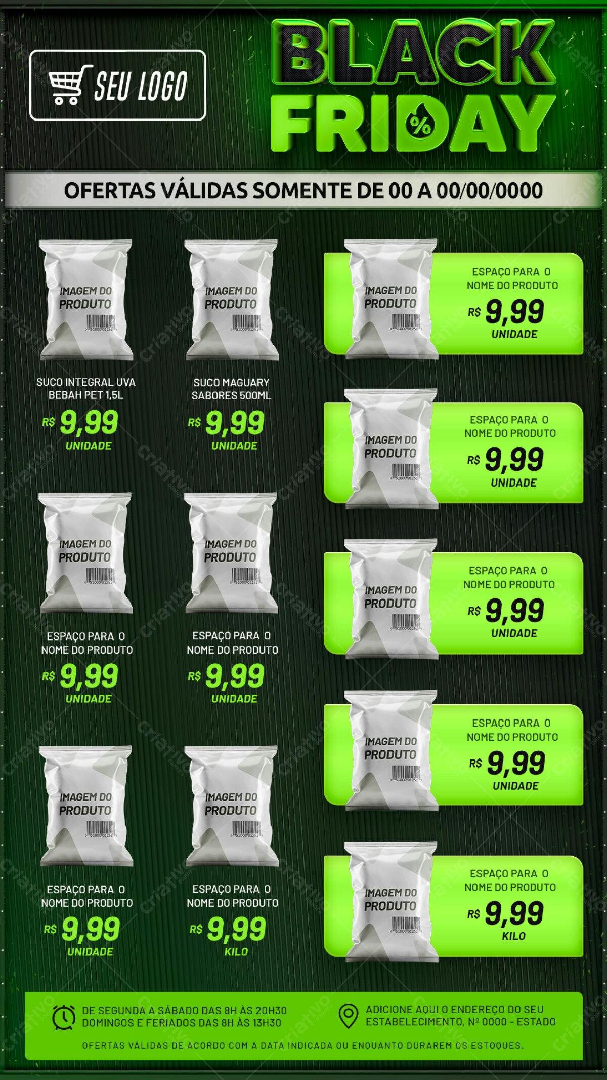 Flyer Black Friday para Venda de Sucos PSD Editável