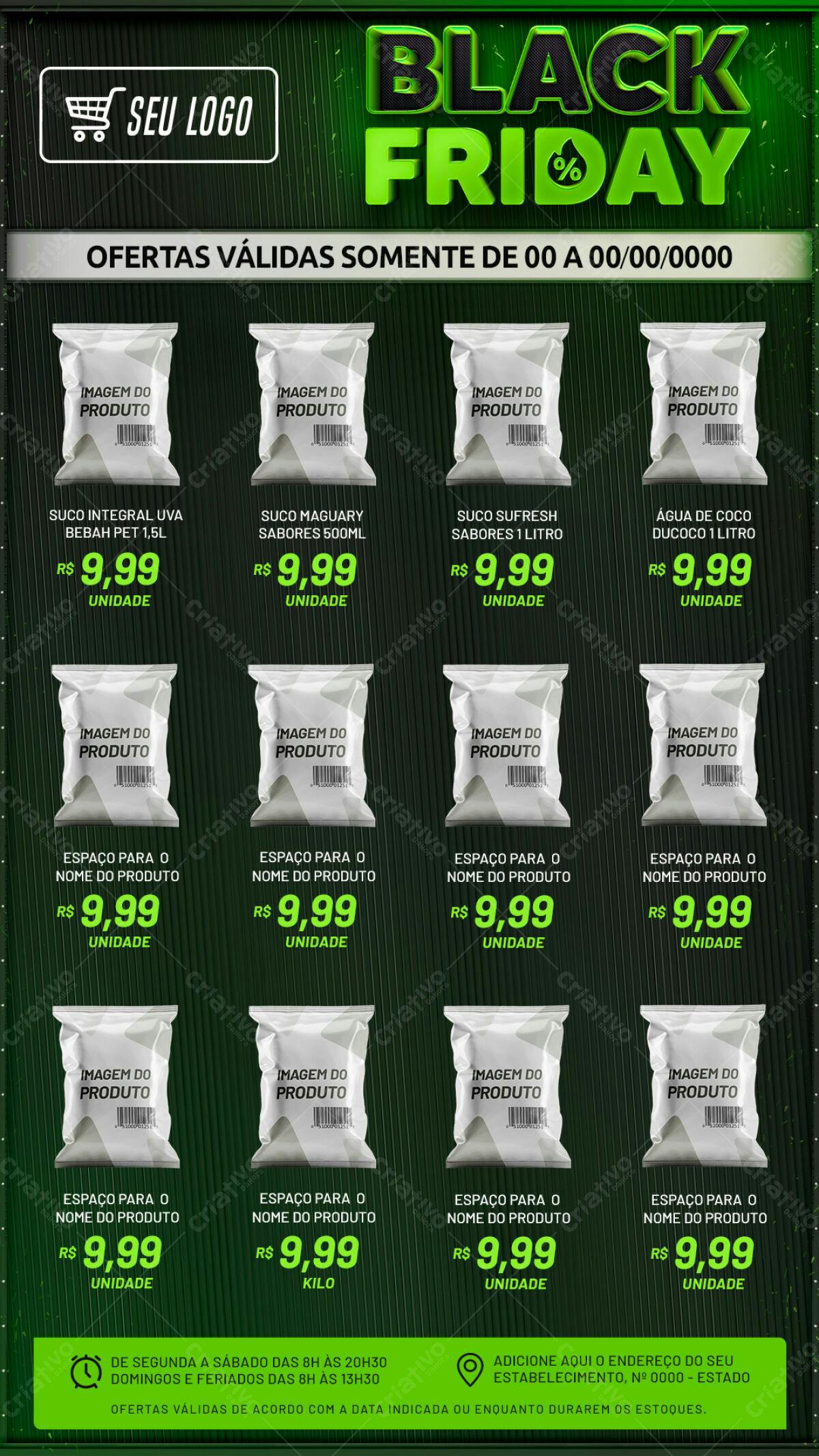 Flyer Black Friday para Vendas de Sucos PSD Editável