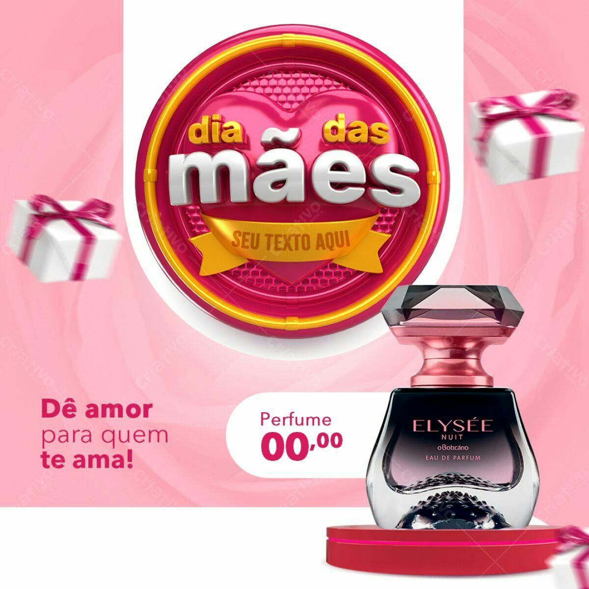 Flyer Dia das Mães com Perfume PSD Editável
