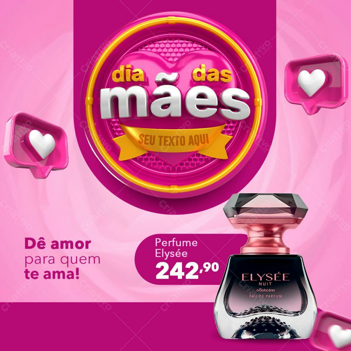 Flyer Dia das Mães com Perfume PSD Editável