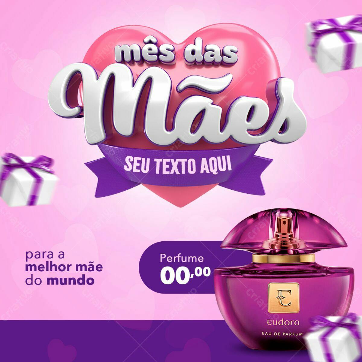Flyer Dia das Mães com Perfume PSD Editável