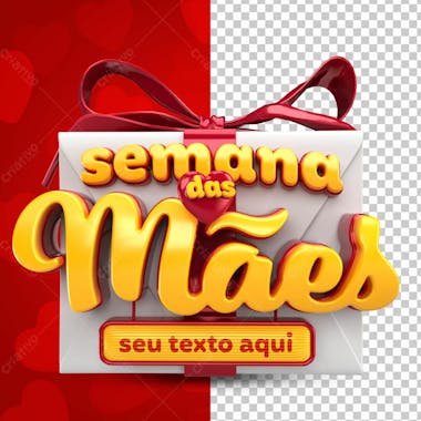 Semana das mães selo 3d