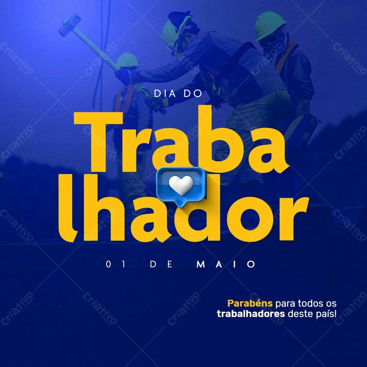 Postagem Dia do Trabalhador PSD Editável