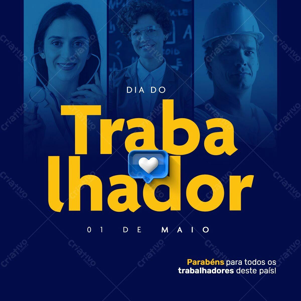 Postagem Dia do Trabalhador PSD Editável