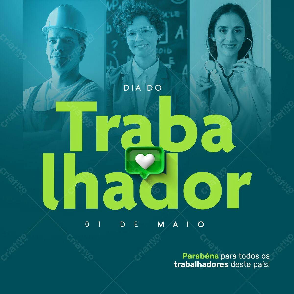 Postagem Dia do Trabalhador PSD Editável