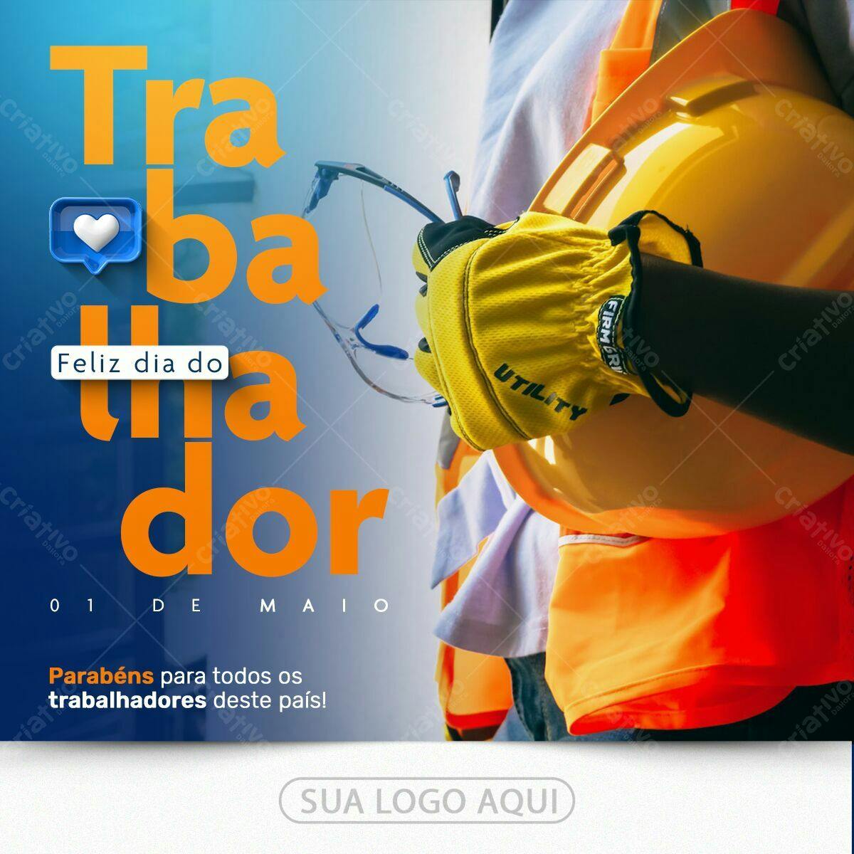 Postagem Dia do Trabalhador PSD Editável