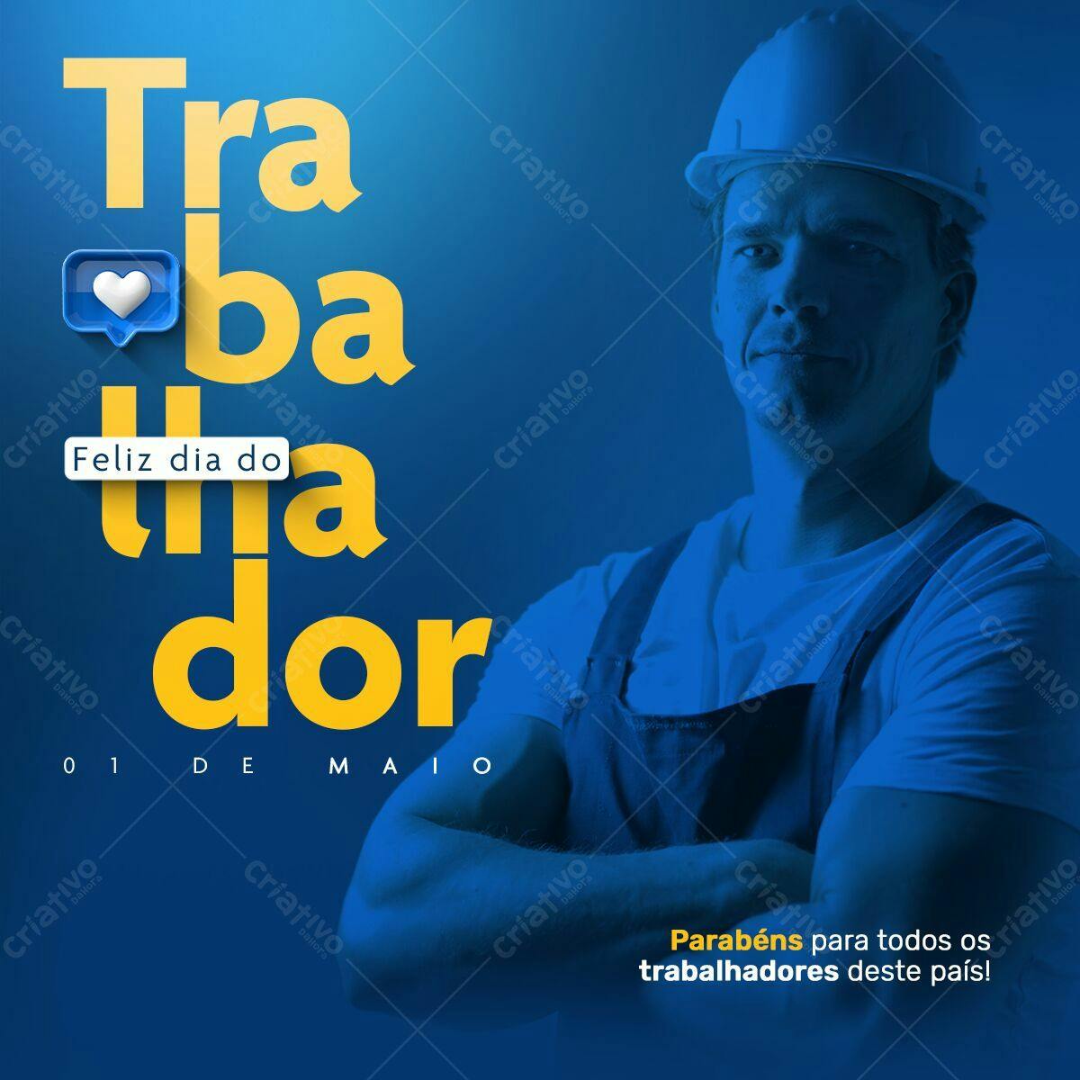 Postagem Dia do Trabalhador PSD Editável