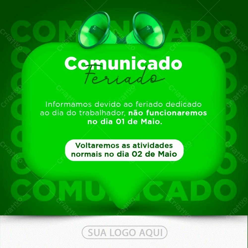Dia Do Trabalhador Comunicado