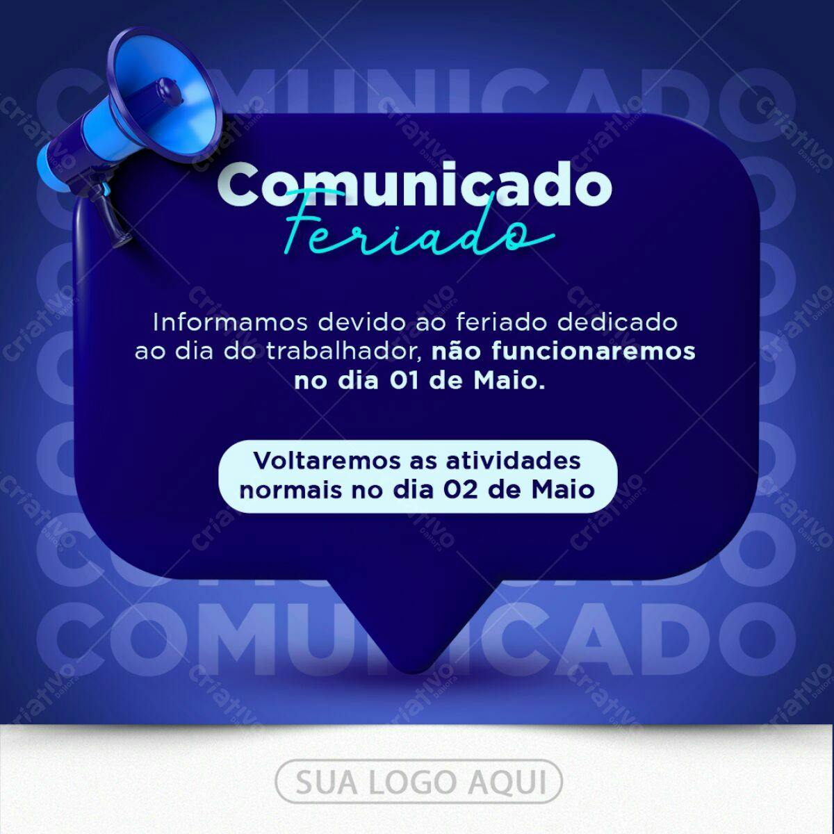 Comunicado de Feriado PSD Editável