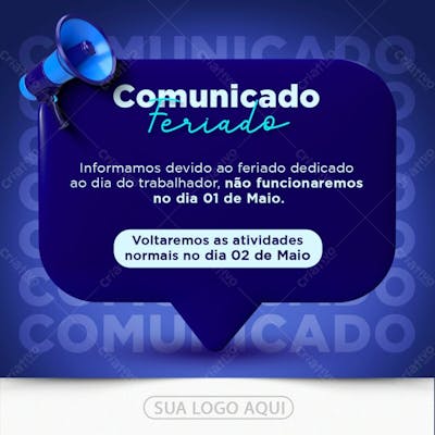 Dia Do Trabalhador Comunicado